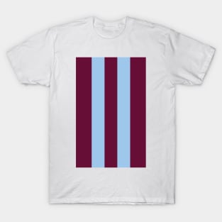 Aston Villa Retro 2000 Claret and Blue Home Striped T-Shirt